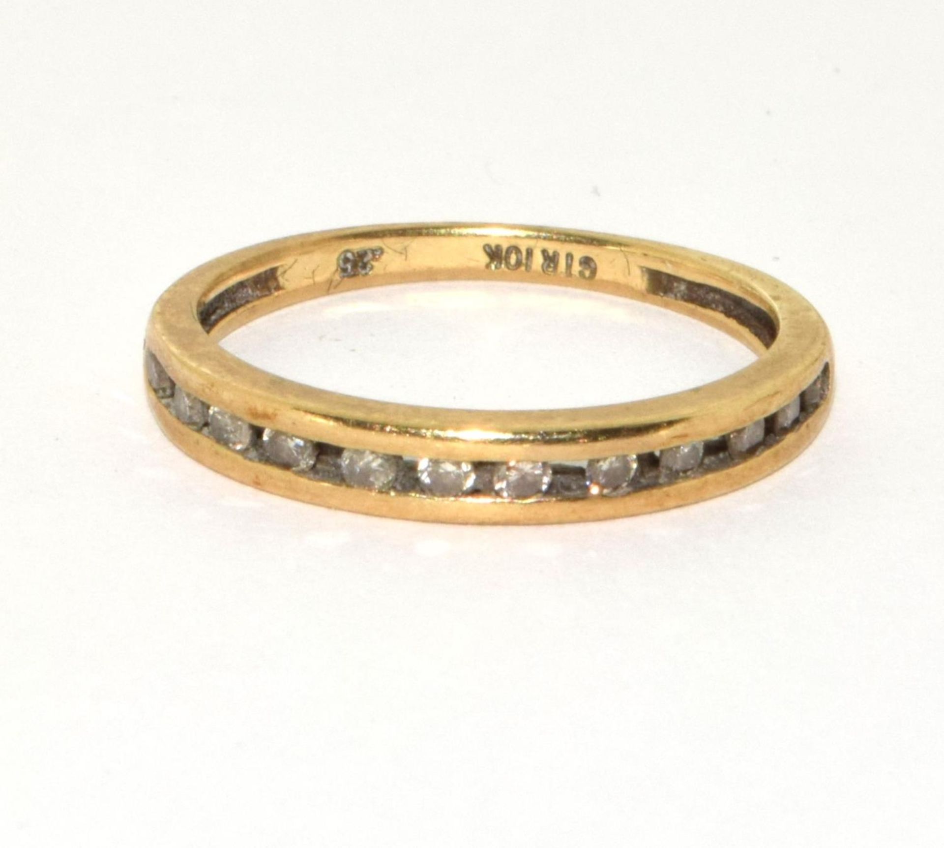 9ct gold ladies Diamond 1/2 eternity ring size W - Image 5 of 5