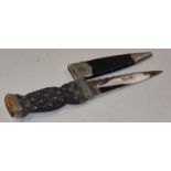 An unmarked Scottish dirk with a large agate set end decoration