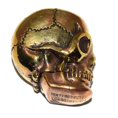 A Brass cased Scull Headed Vesta case