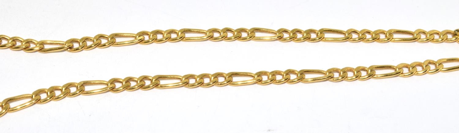 9ct gold figaro neck chain with lobster claw clasp 50cm long 3.3g - Image 3 of 4