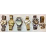 A collection of vintage gents mechanical watches To include Fero, Sekonda and Osco. All seen working