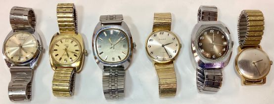 A collection of vintage gents mechanical watches To include Fero, Sekonda and Osco. All seen working