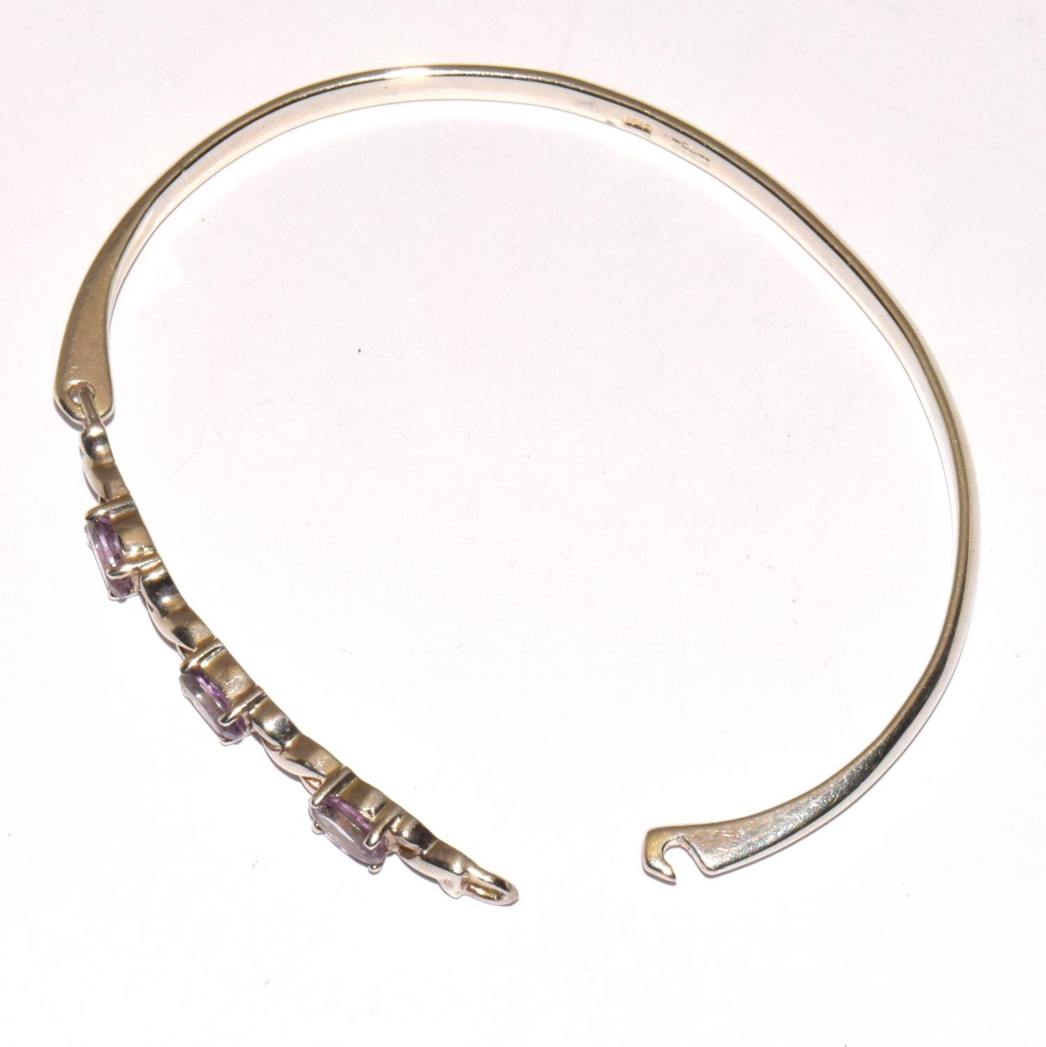 Amethyst 925 silver Kiss bangle m - Image 3 of 3