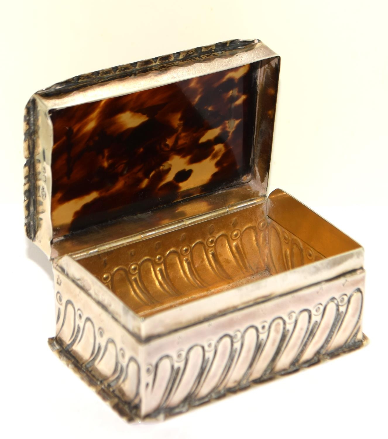 Silver small table top pill box set with Tortoise shell and MOP decorative lid 4x7x5cm - Image 4 of 6
