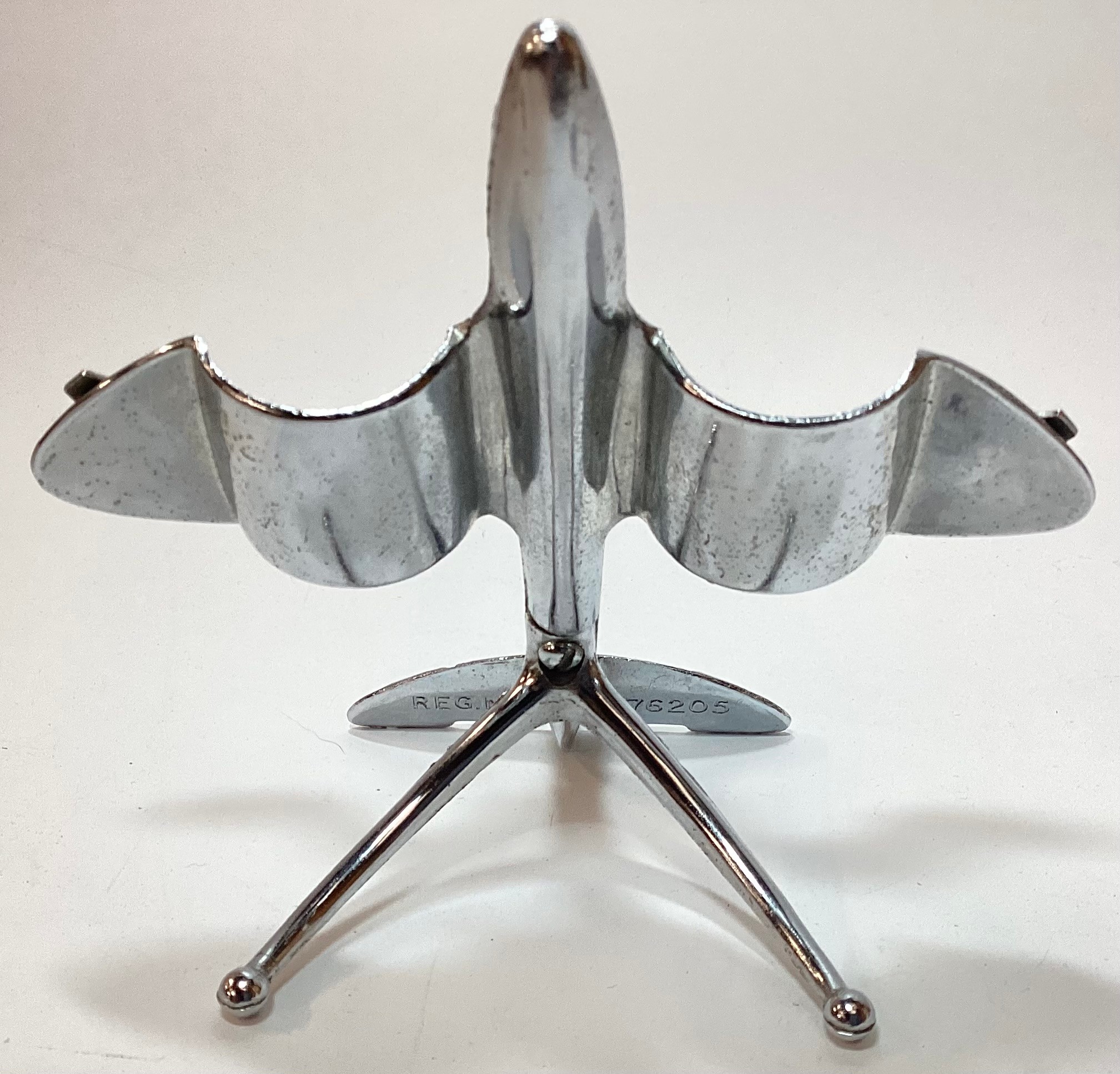 Unusual design silver plate condiment set in the form of an aircraft with blue liners - Image 3 of 8