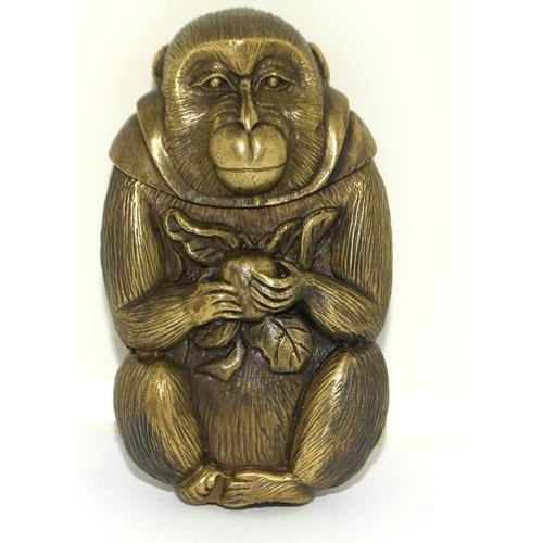 A Brass cased Monkey Vesta case