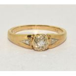 9ct gold ladies vintage Diamond ring size M