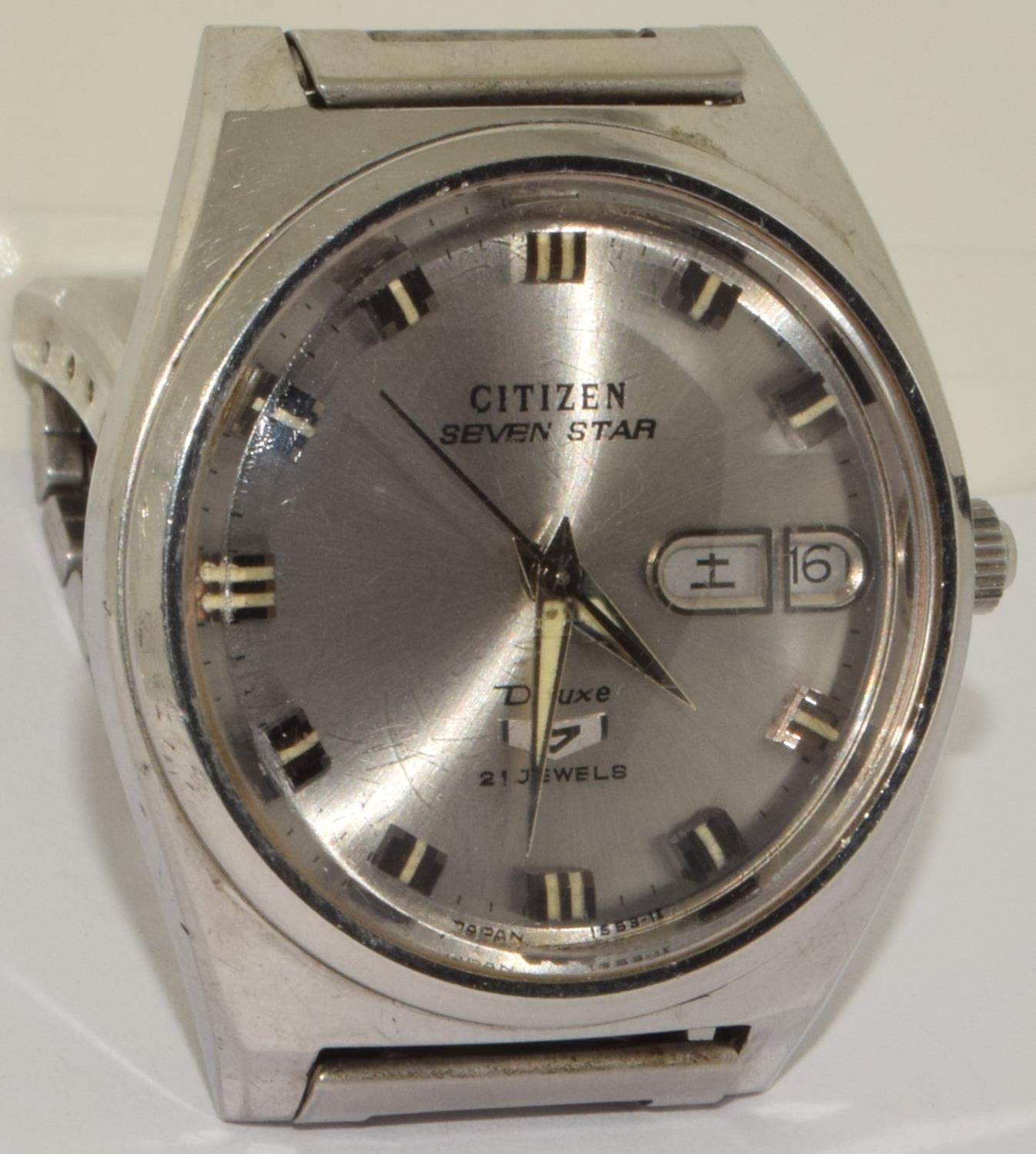 Vintage Citizen 7 star Deluxe 21 jewel automatic watch on stainless steel strap. JDM model with - Image 6 of 7