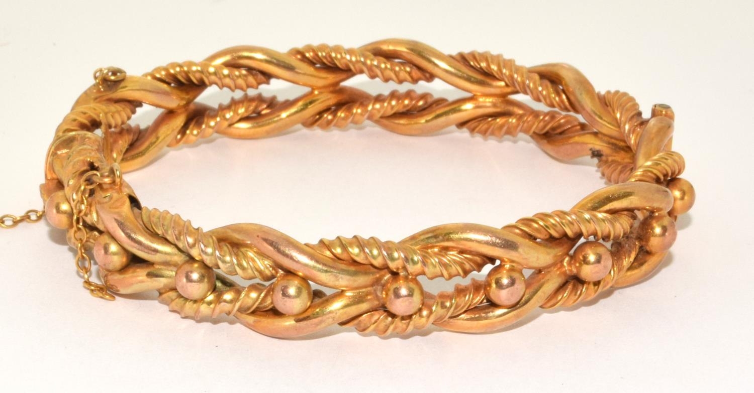 9ct gold double twist fancy bracelet 18.5g - Image 7 of 7