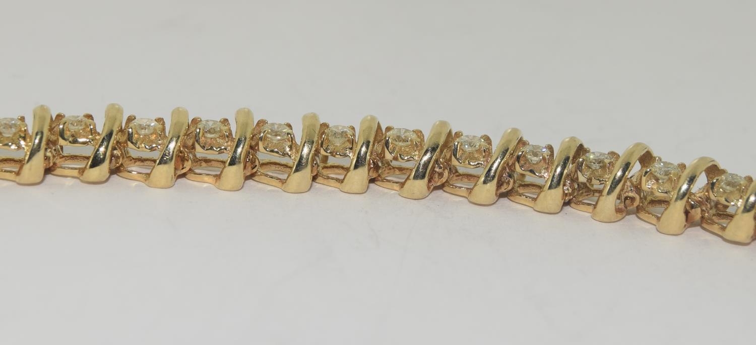 9ct gold approx. 4ct diamond bracelet. - Image 3 of 5