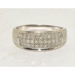 9ct white gold pave diamonds ring H/M as 0.5ct size U. 3.6g