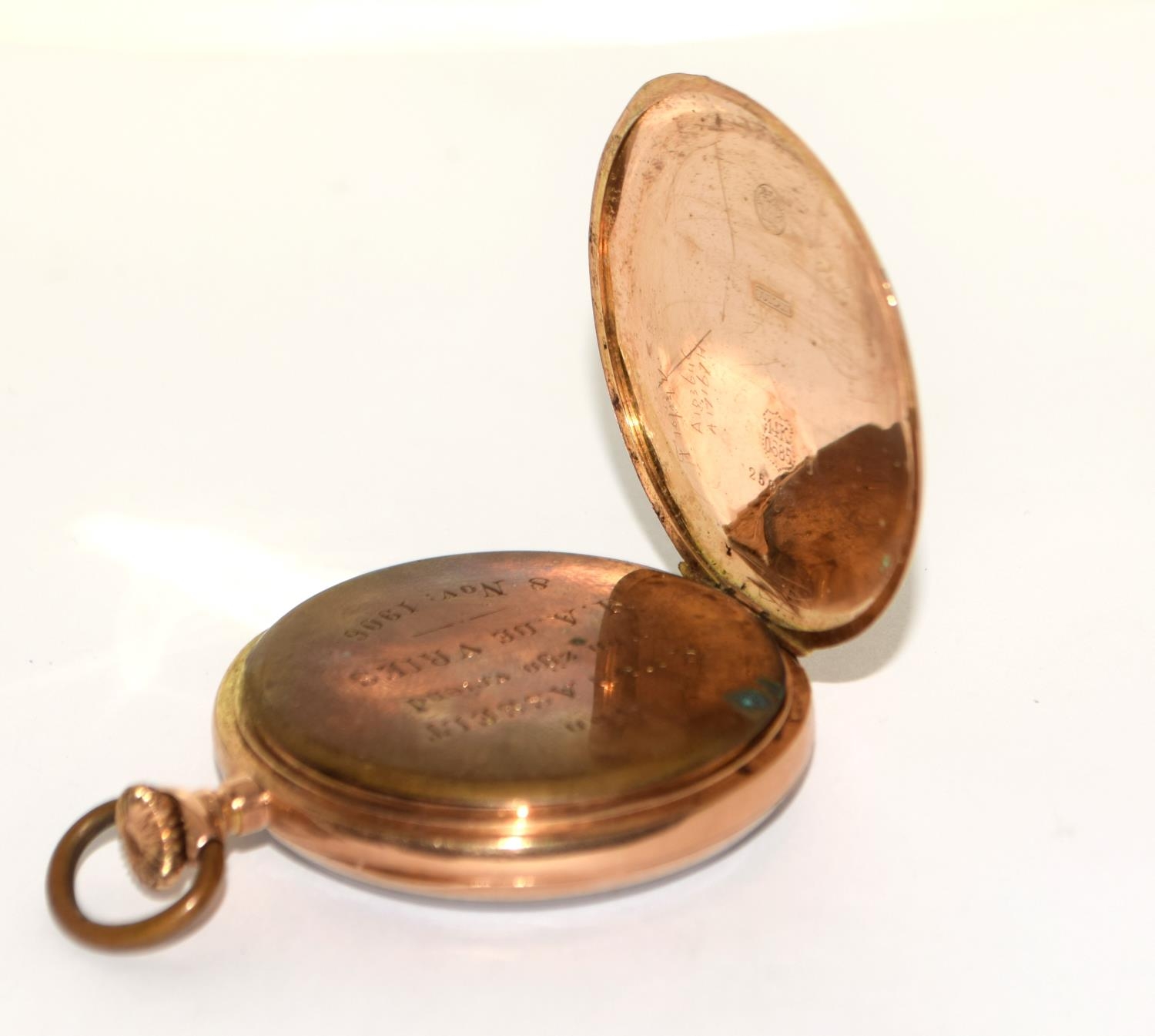 14ct gold open face pocket watch with subsidiary dial working when catalogued 63g - Image 3 of 7