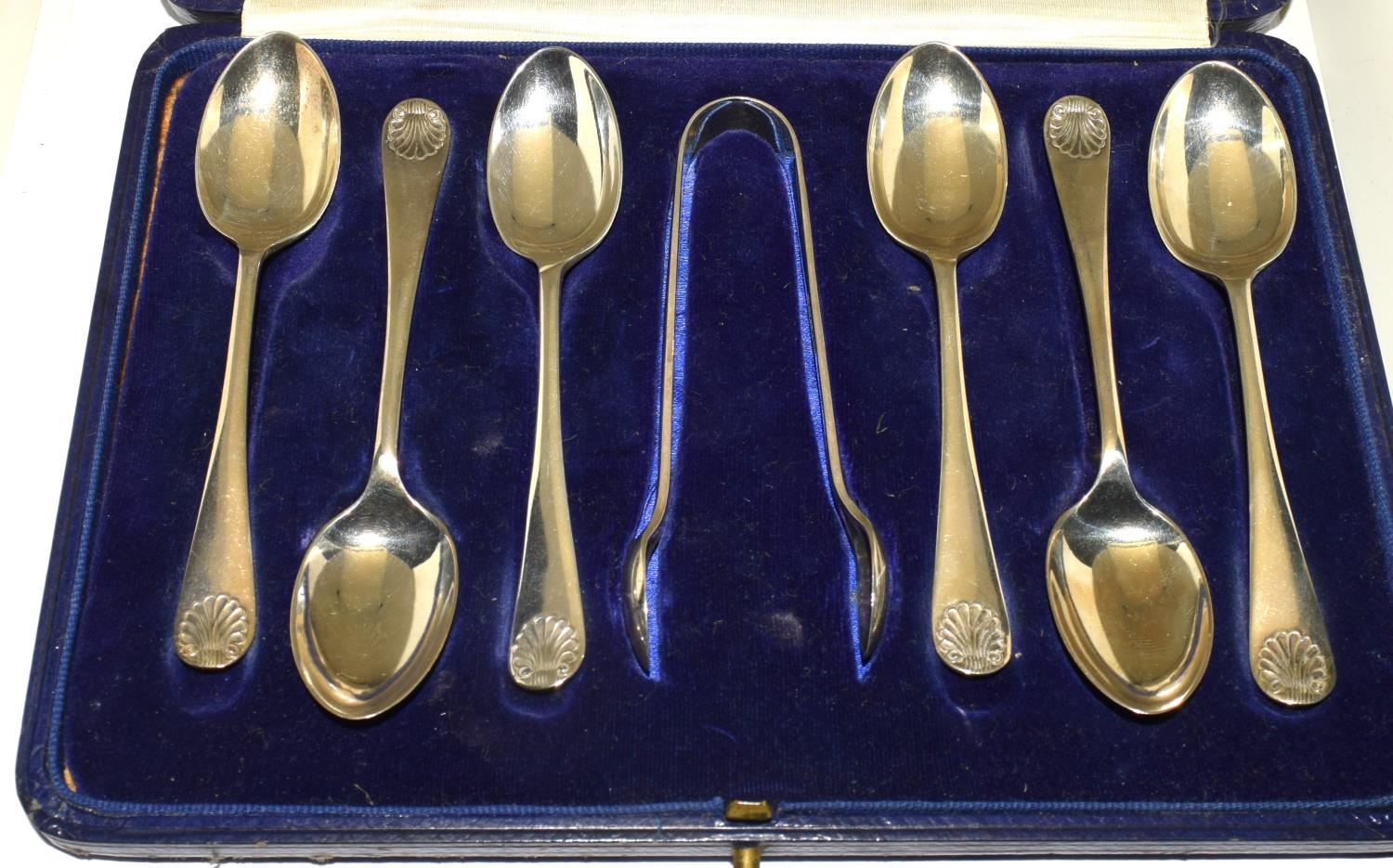 Mappin and Webb silver Tea Spoons and Sugar Nips boxed - Bild 2 aus 8