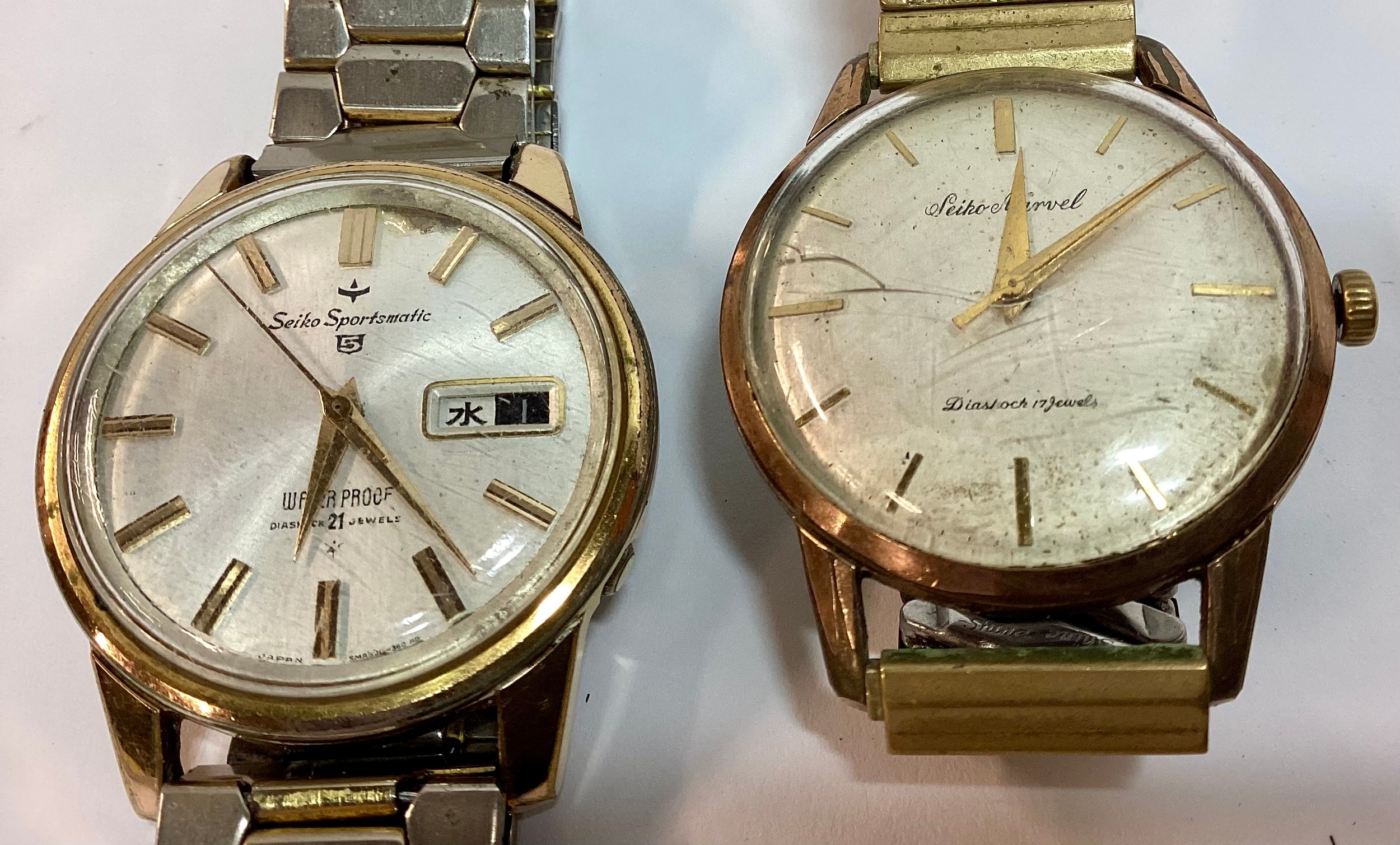 A collection of gents vintage Seiko automatic watches including Actus, Sportsmatic and Marvel - Image 4 of 5