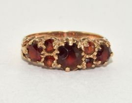 9ct gold vintage Garnet ring size K