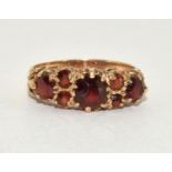 9ct gold vintage Garnet ring size K