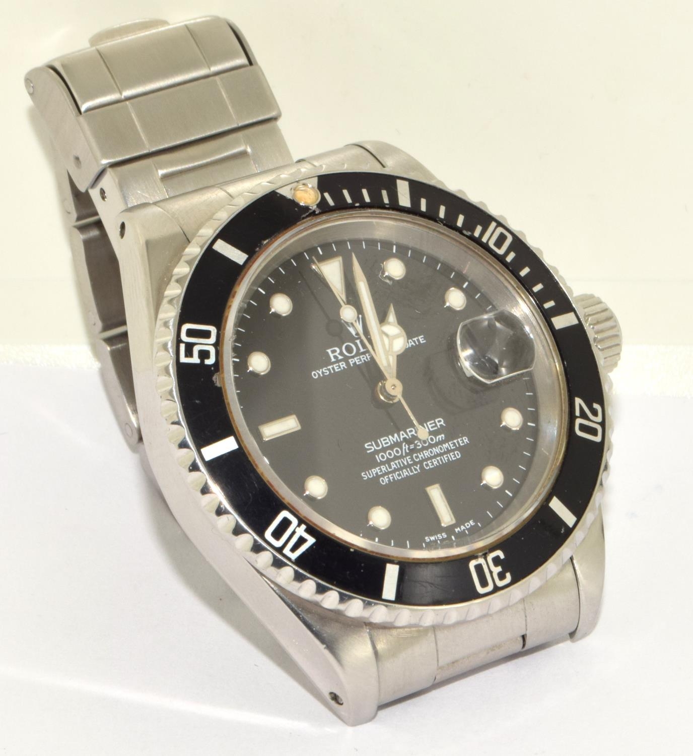 Rolex Submariner model 16610 year 1995. W72***3 bracelet 93150 clasp codes DE10 has booklet and box, - Image 8 of 9