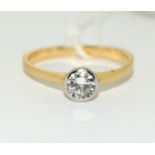 18ct gold Ladies Diamond solitaire ring VS2/SI1 0.5ct size N