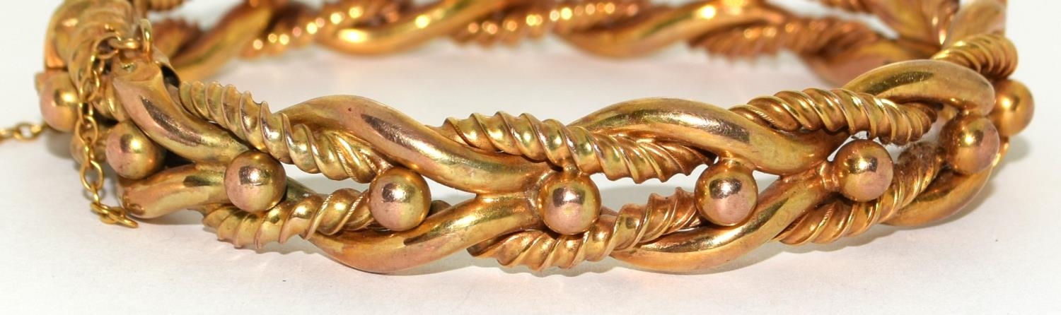9ct gold double twist fancy bracelet 18.5g - Image 6 of 7