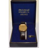 Seiko gilt face gents Dress watch on a leather strap boxed