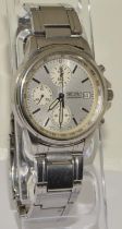 Seiko Chronograph ref 7T92-0BA0 on stainless steel strap working when catalogued (ref:3)