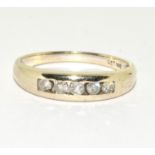 9ct white gold ladies Diamond ring H/M in ring as 0.25ct in a rub over setting size O
