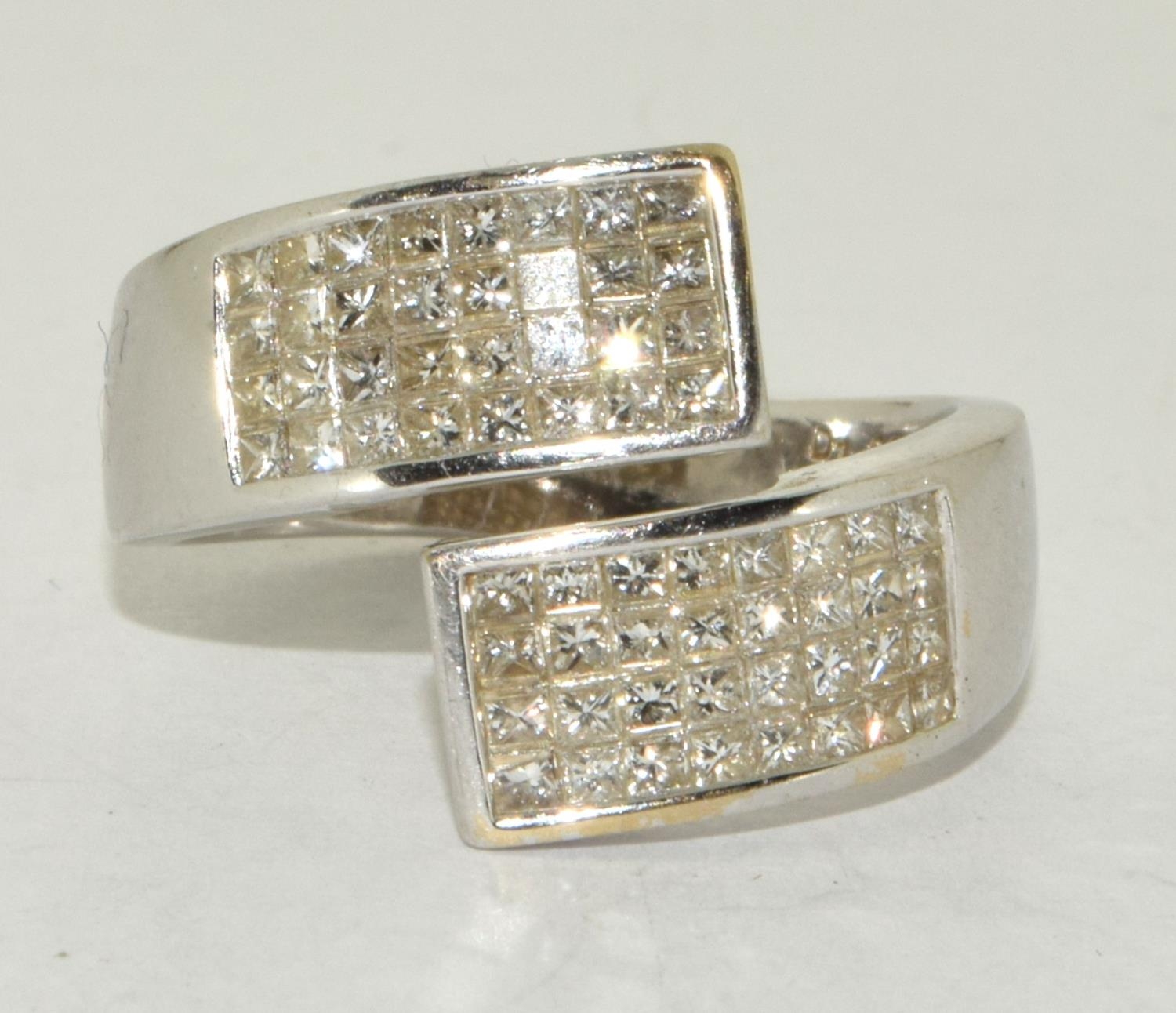 18ct white gold designer Diamond ring H/M as 1.20ct size R - Bild 5 aus 5