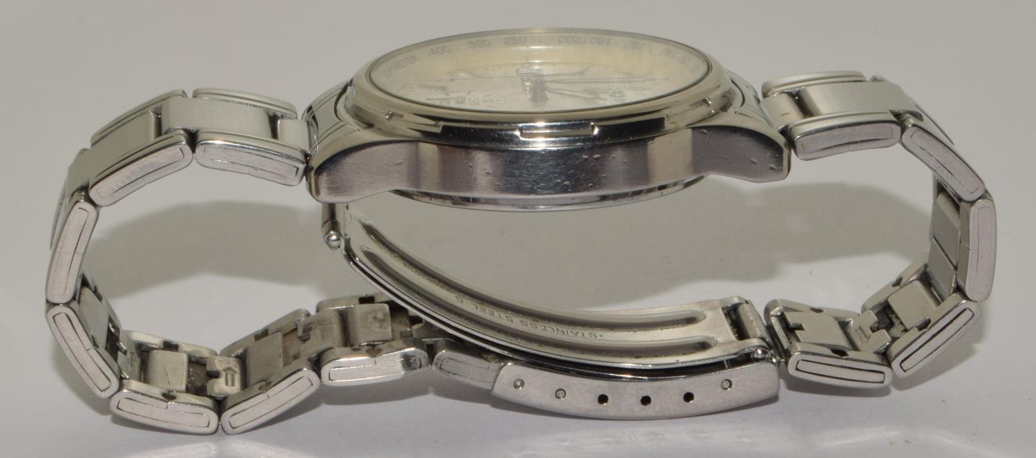 Seiko Chronograph ref 7T92-0BA0 on stainless steel strap working when catalogued (ref:3) - Image 4 of 6