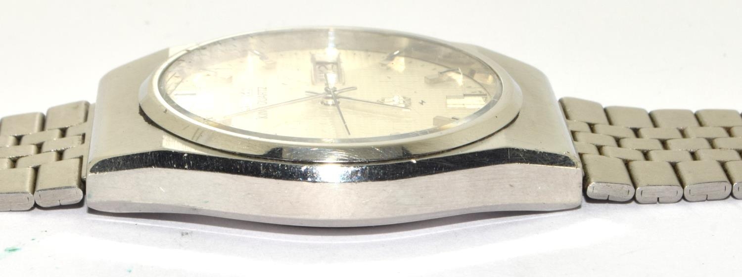 Seiko King quartz watch with attractive waffle dial on a stainless steel strap ref:5856-8070. Serial - Image 4 of 6