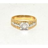 9ct gold Diamond ring in a Rolex style size Q