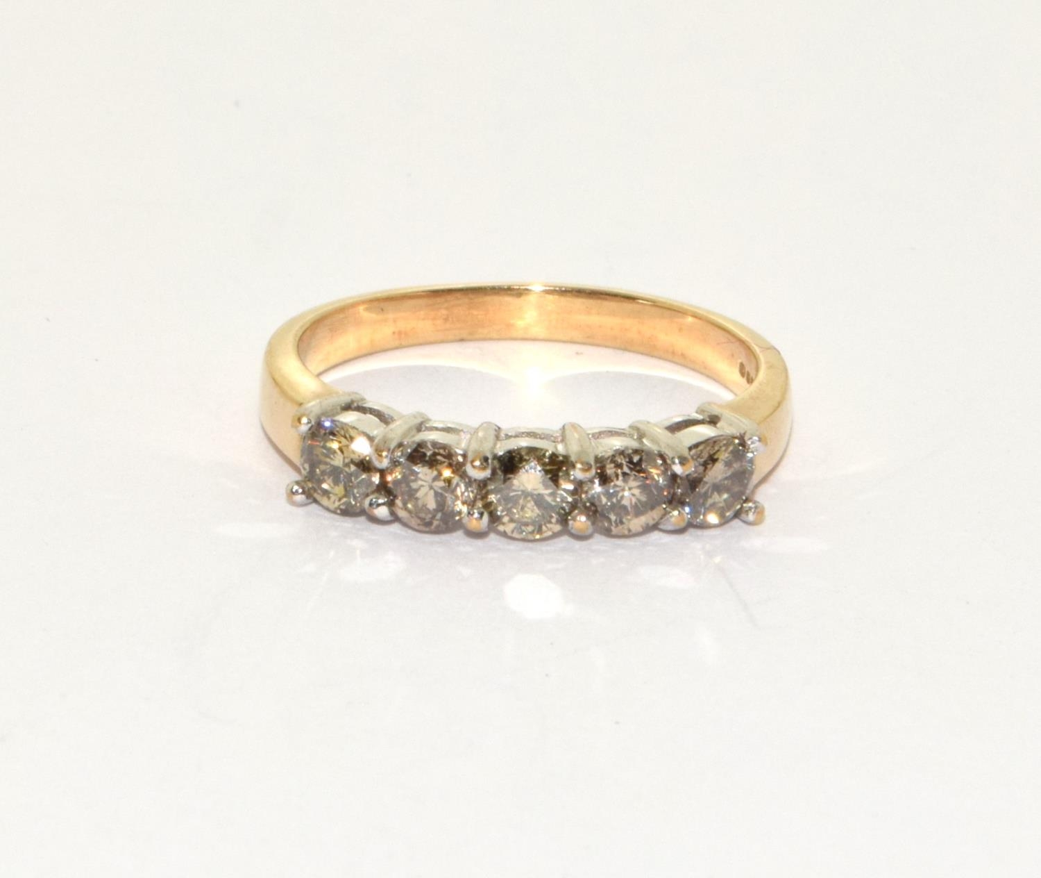 9ct gold 5 stone diamond ring size N - Bild 5 aus 5