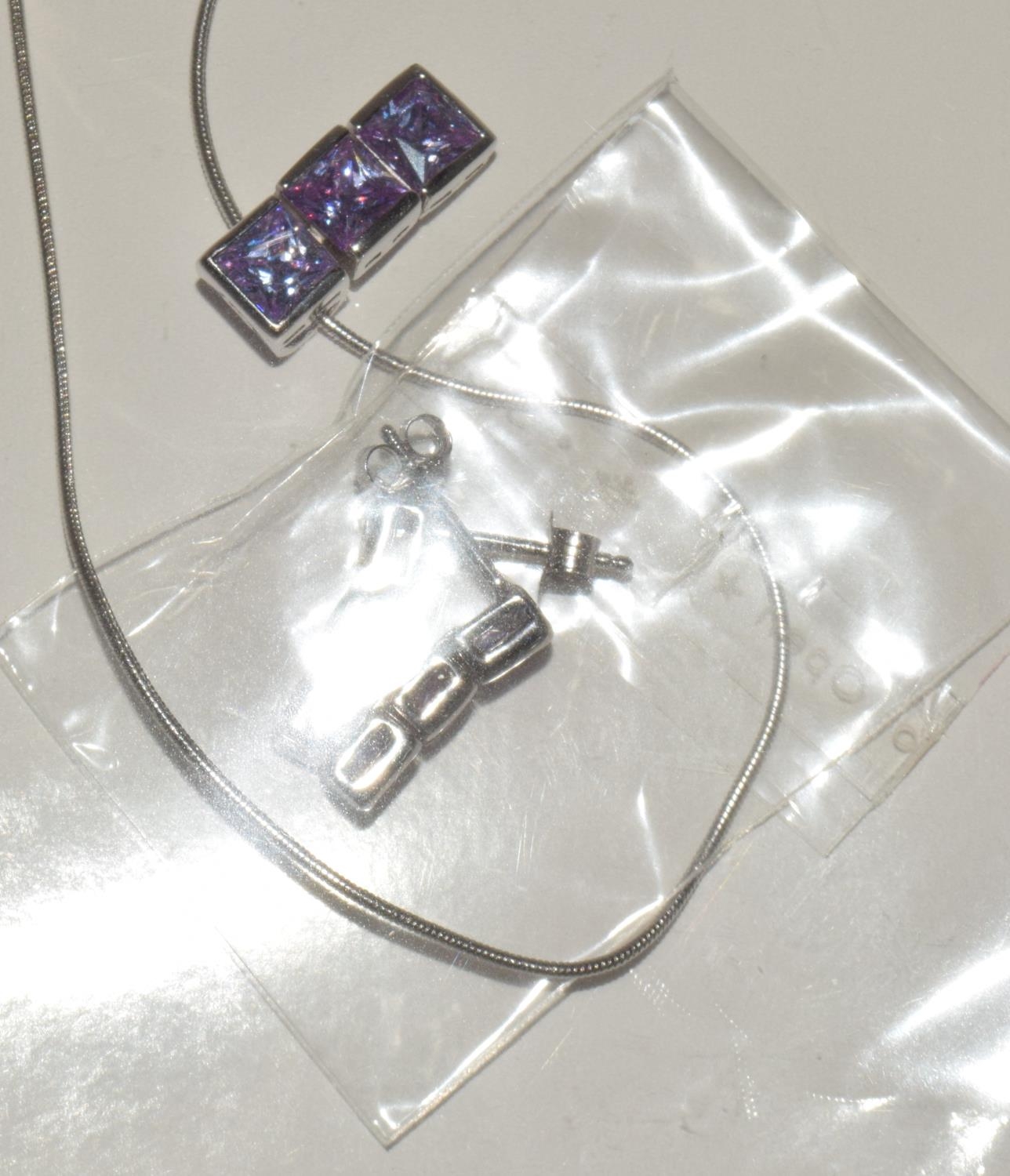 4 x Swarovski New Old stock silver suites of Jewellery Necklace and Earrings to match ave retail - Image 4 of 5