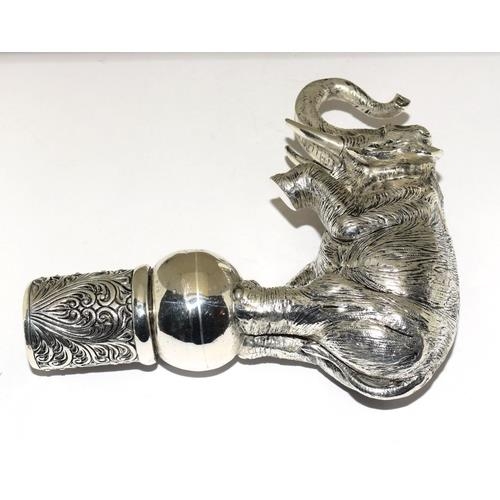 Large silver plated Elephant cane walking Handle - Image 3 of 4