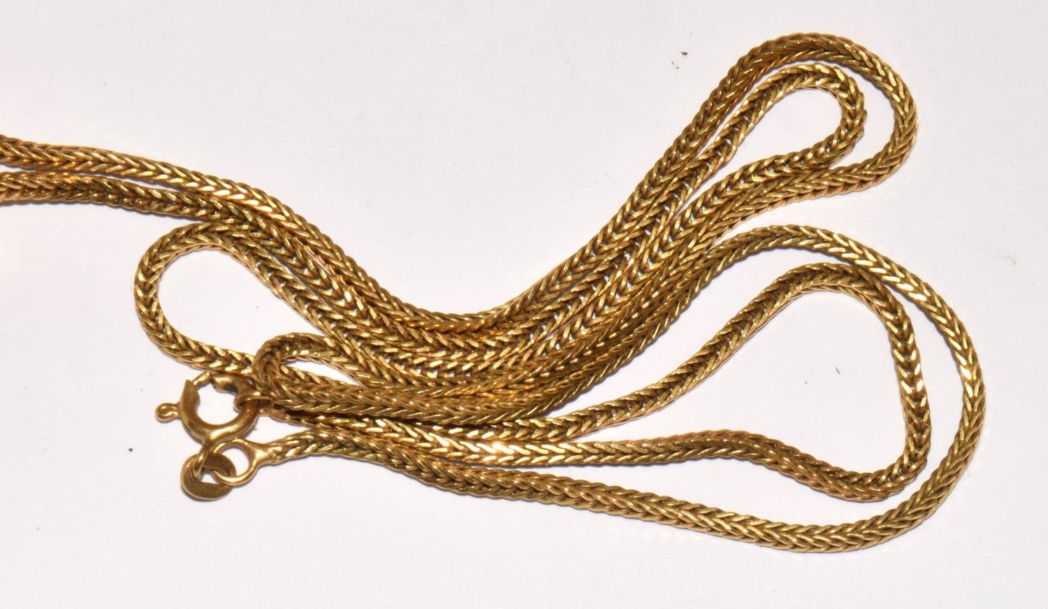 18ct gold neck chain together a 18ct gold pendant possibly Omani and a Chinese fob 19g total - Image 6 of 7