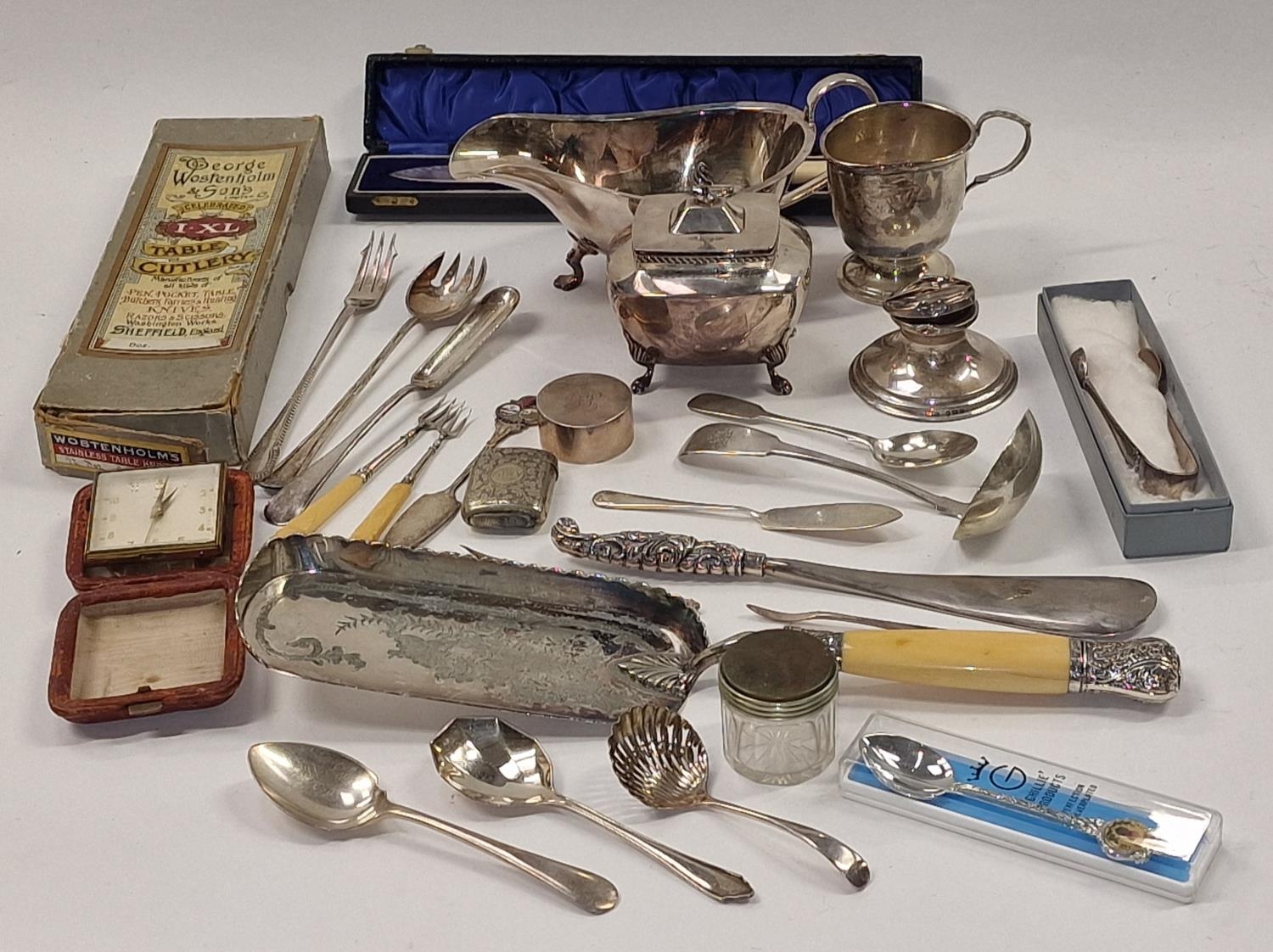 Large collection of silver and silver plate items