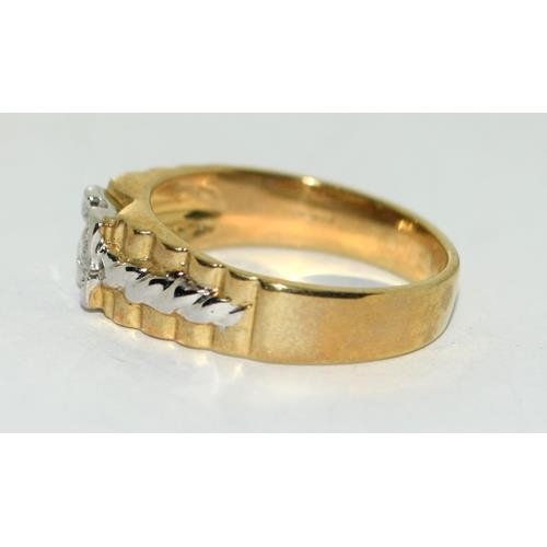 9ct gold Diamond ring in a Rolex style size Q - Image 2 of 5