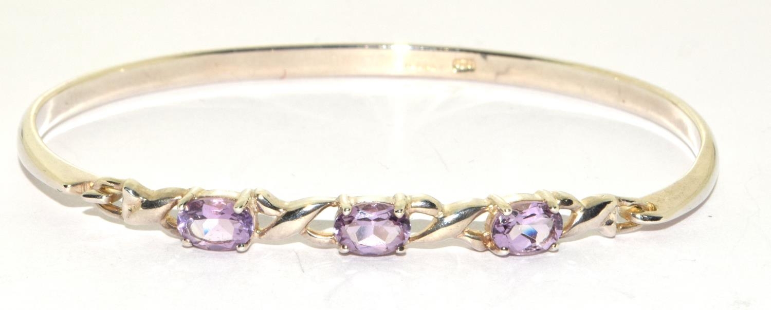 Amethyst 925 silver Kiss bangle m