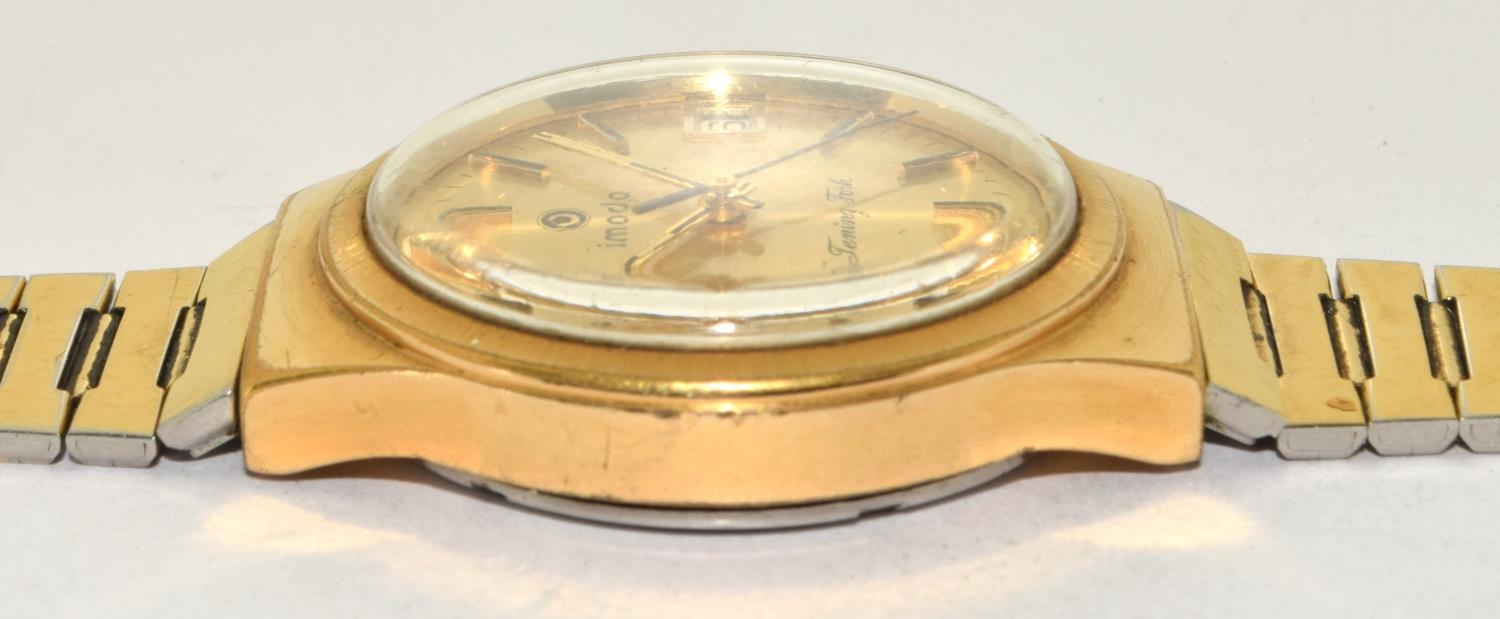 Vintage Imado Tuning Fork gents gp quartz watch. Fitted with quality Bulova movement. Requires new - Image 4 of 6