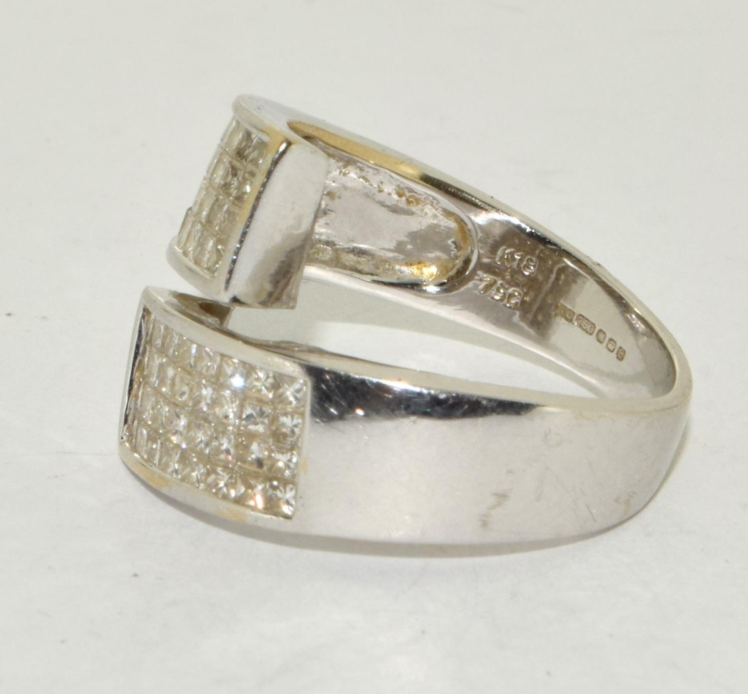 18ct white gold designer Diamond ring H/M as 1.20ct size R - Bild 2 aus 5