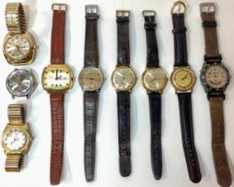 A collection of vintage gents Timex watches, mechanical and quartz. Many seen working at time of