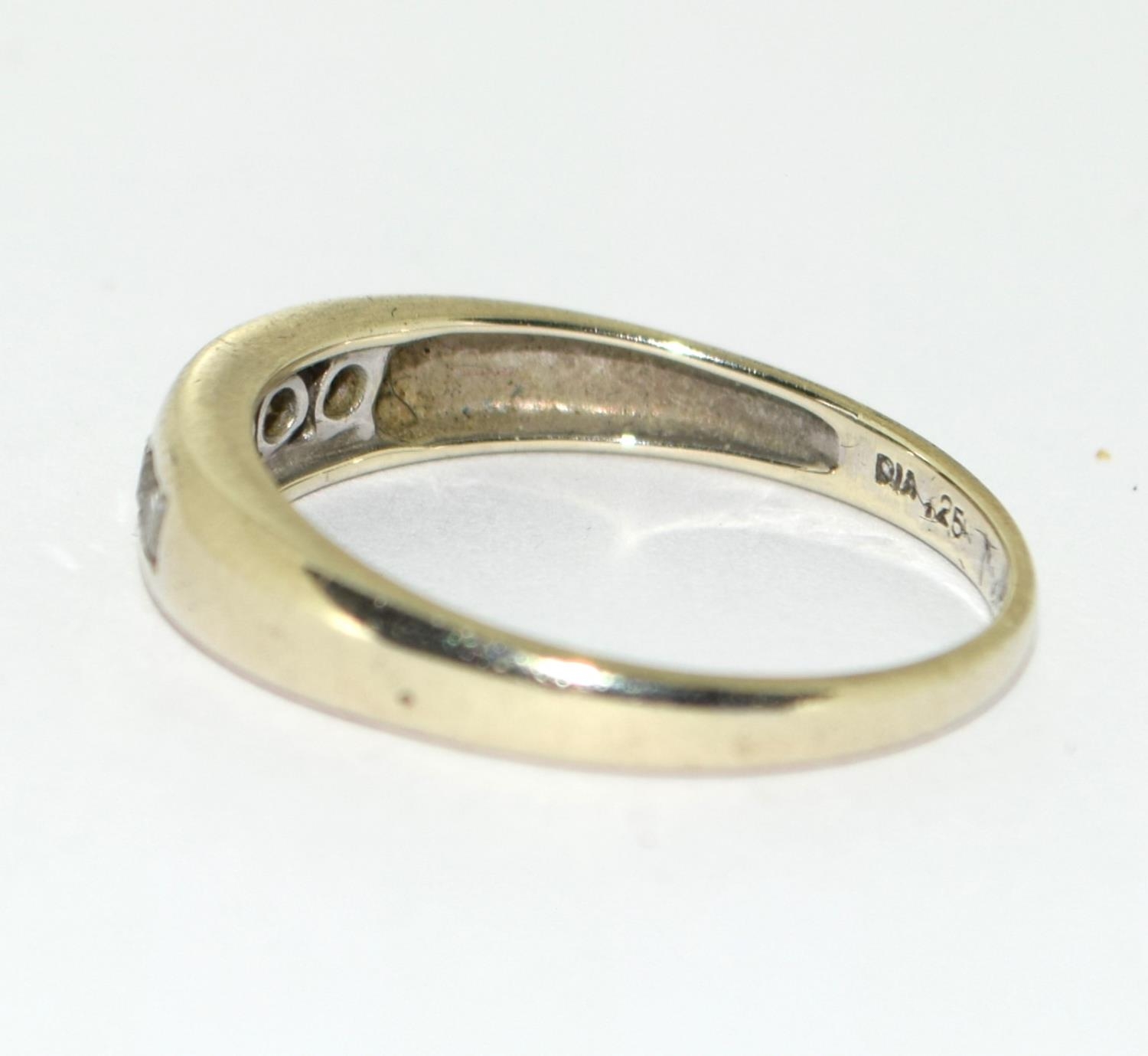 9ct white gold ladies Diamond ring H/M in ring as 0.25ct in a rub over setting size O - Image 2 of 5