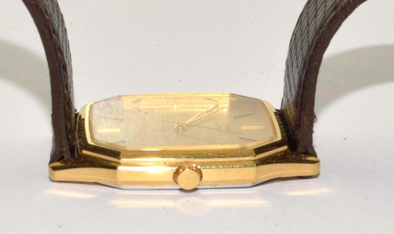 Seiko gilt face gents Dress watch on a leather strap boxed - Image 3 of 6