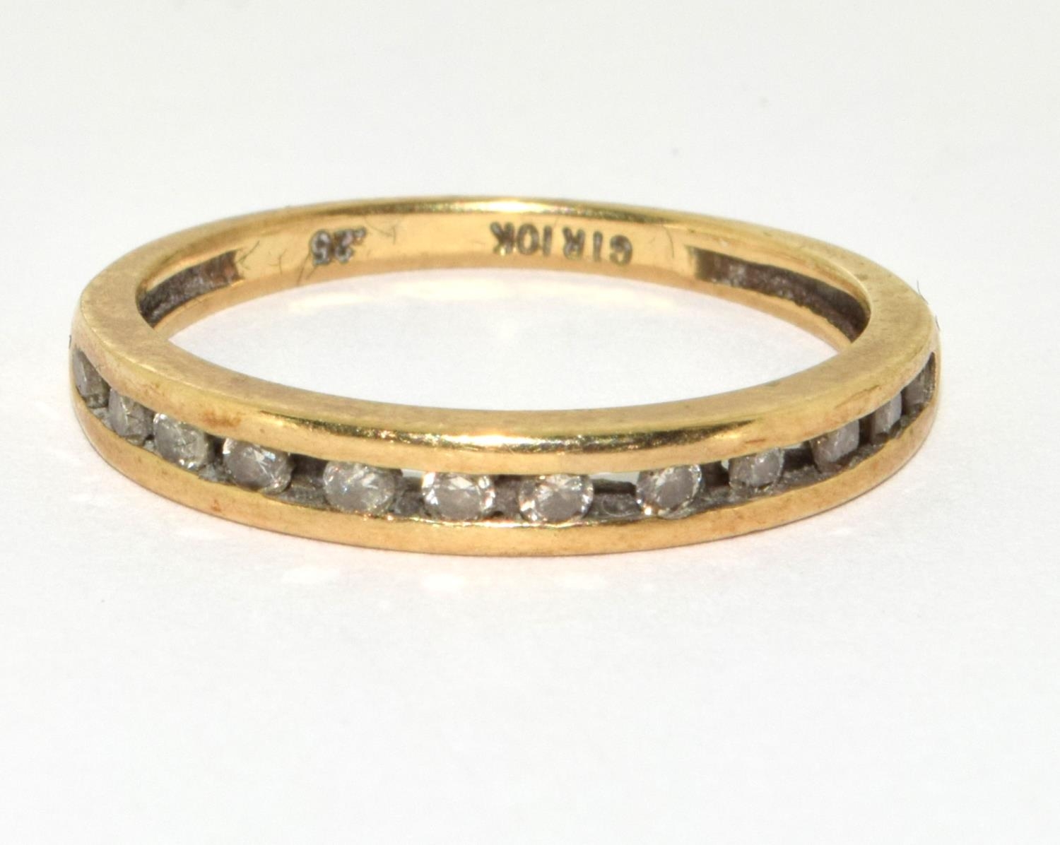 9ct gold ladies Diamond 1/2 eternity ring size W