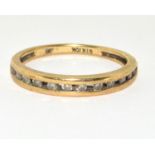9ct gold ladies Diamond 1/2 eternity ring size W