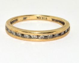 9ct gold ladies Diamond 1/2 eternity ring size W