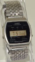 Vintage Casio Casiotron LCD Digital Chronograph ref: 38CS-14 on stainless steel strap working when