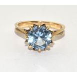 9ct gold Aquamarine ring size P