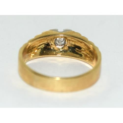 9ct gold Diamond ring in a Rolex style size Q - Image 3 of 5