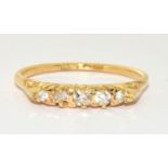 18ct gold antique set 5 stone ladies diamond ring 3g size N