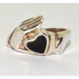 Black Onyx 925 silver "Claddah" ring size M